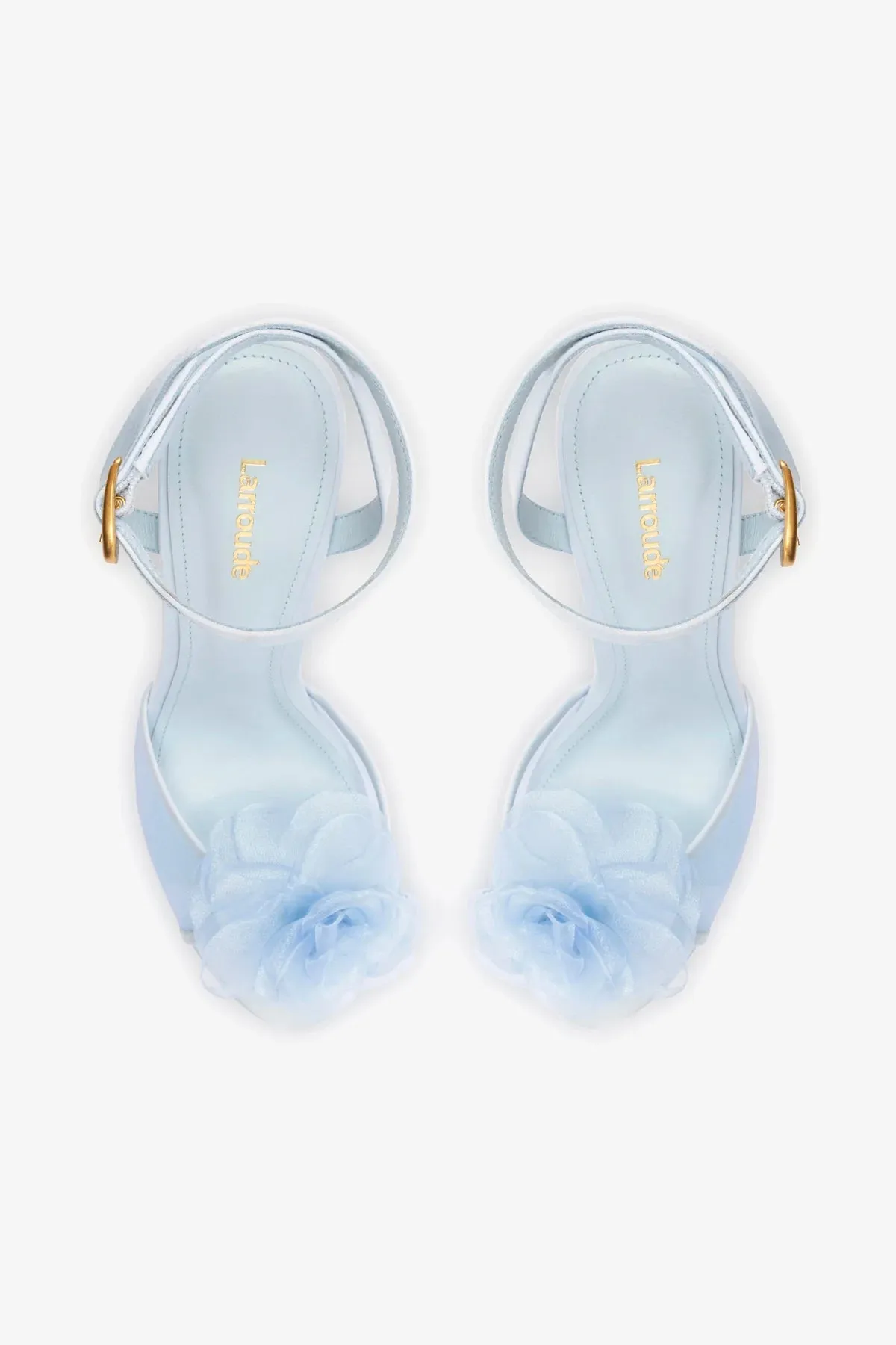 Salma Platform Sandal In Cerulean Blue Satin