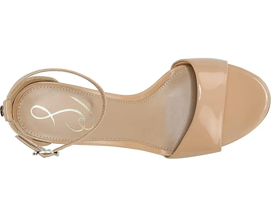 Sam Edelman Robyn Sandals Women's 9 Beige Leather Ankle Strap Block Heel KHD280