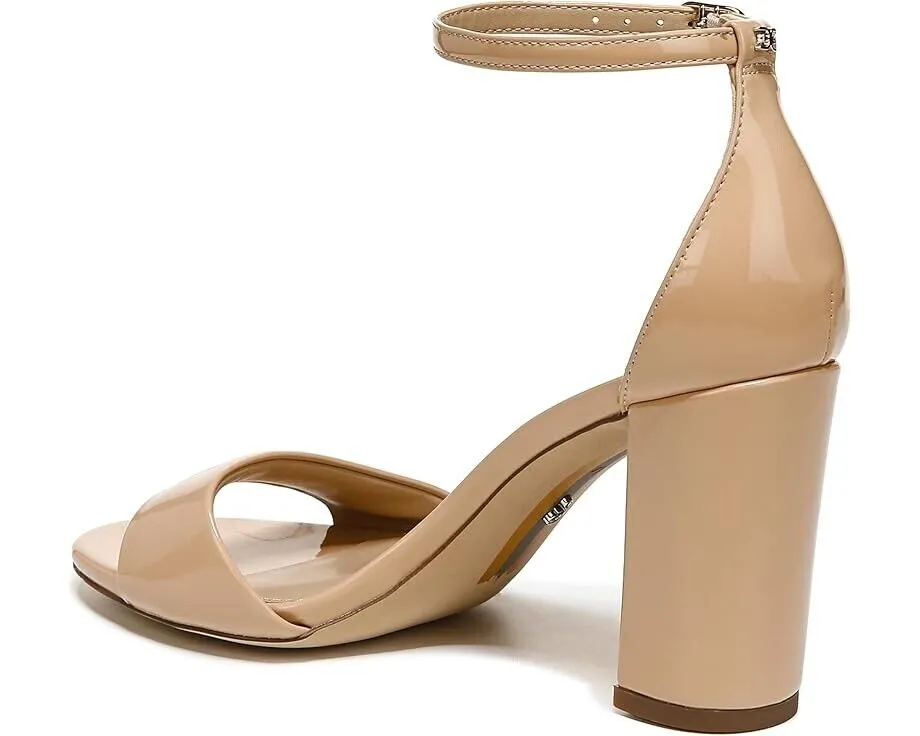 Sam Edelman Robyn Sandals Women's 9 Beige Leather Ankle Strap Block Heel KHD280