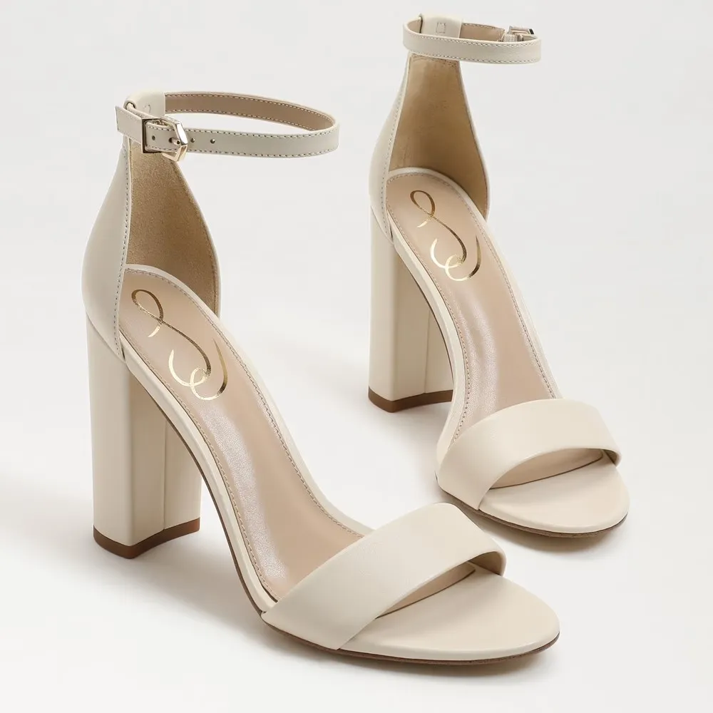 Sam Edelman Yaro EC0236281 Sandal Women's US 10 Ivory Leather Ankle Strap KHD878