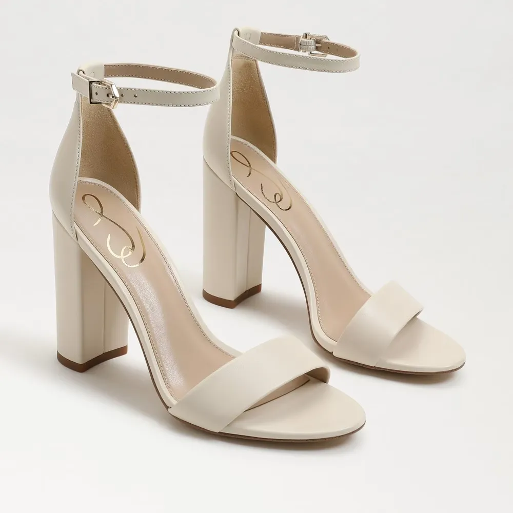 Sam Edelman Yaro EC0236281 Sandal Women's US 10 Ivory Leather Ankle Strap KHD878