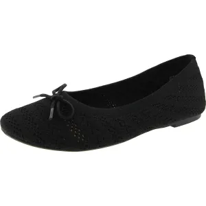 Sashay Womens Bow Knit Ballet Flats