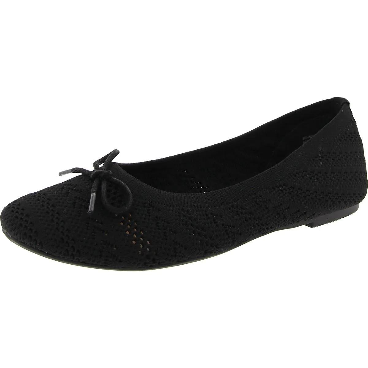 Sashay Womens Bow Knit Ballet Flats