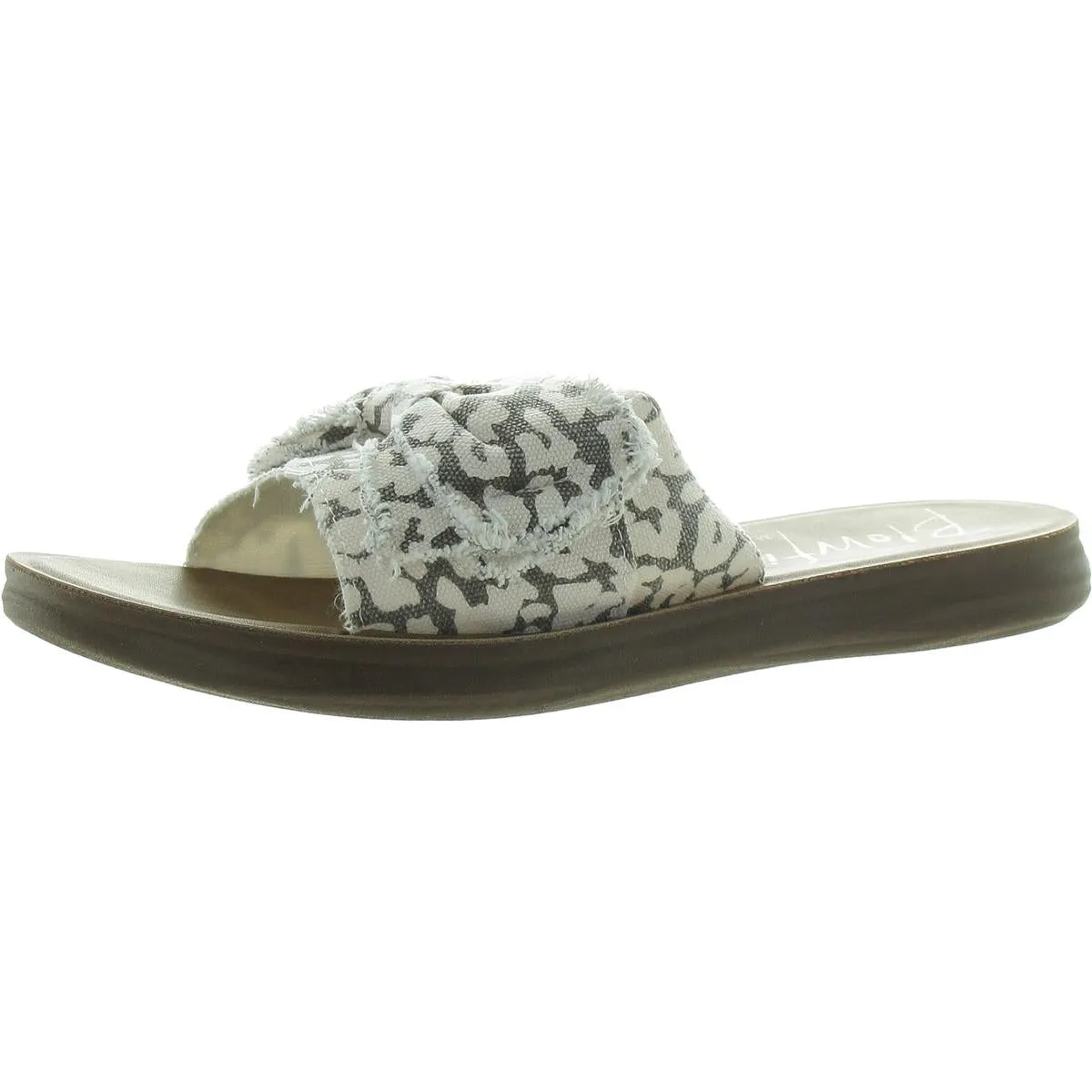 Saturn Womens Bow Canvas Slide Sandals