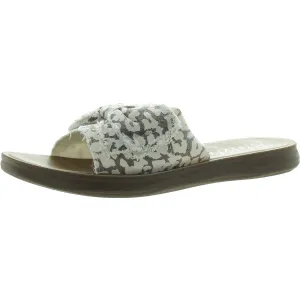Saturn Womens Bow Canvas Slide Sandals