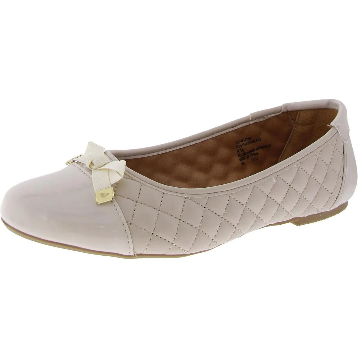Seaglass Womens Faux Leather Almond toe Ballet Flats