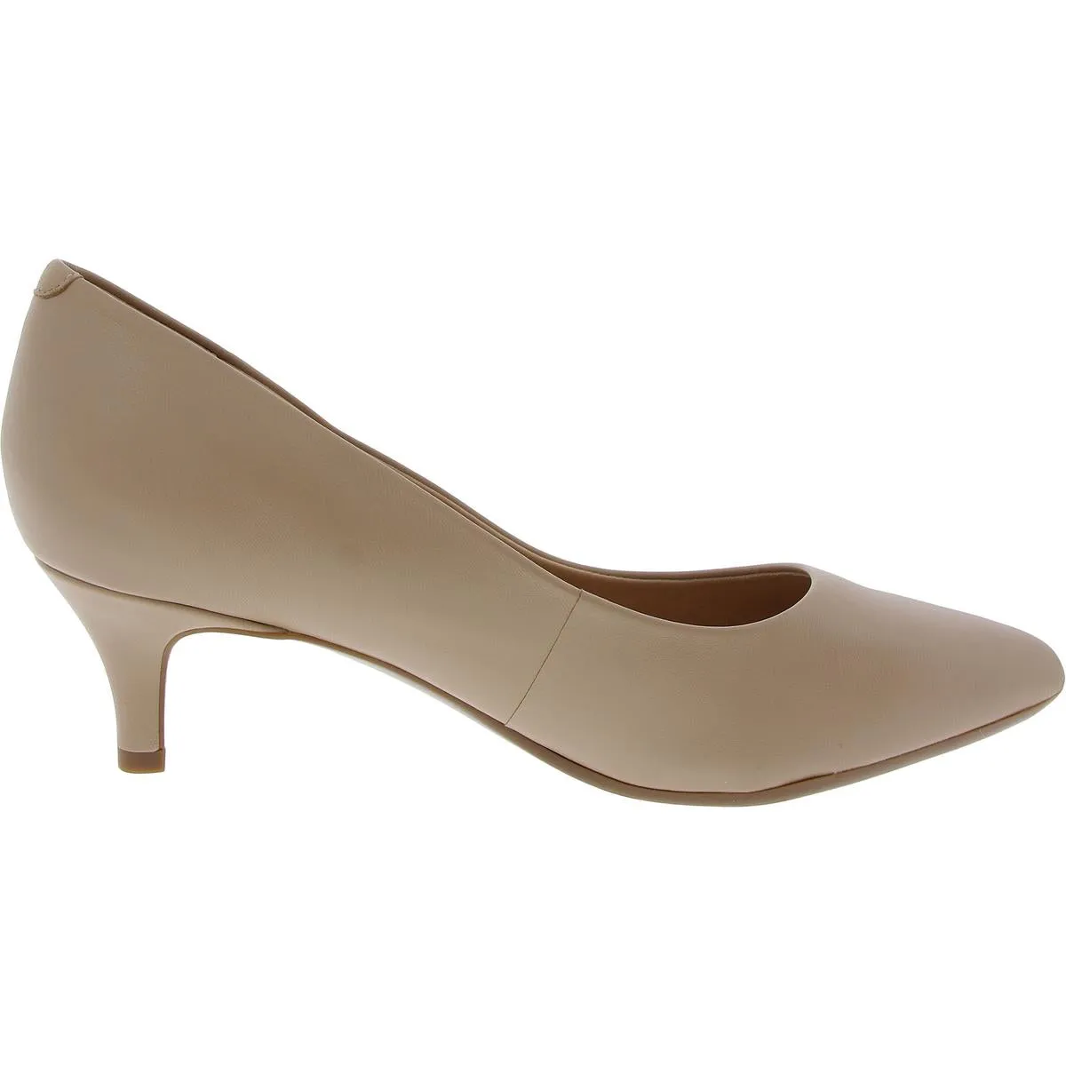SELEXIE Womens Mesh Inset Leather Kitten Heels