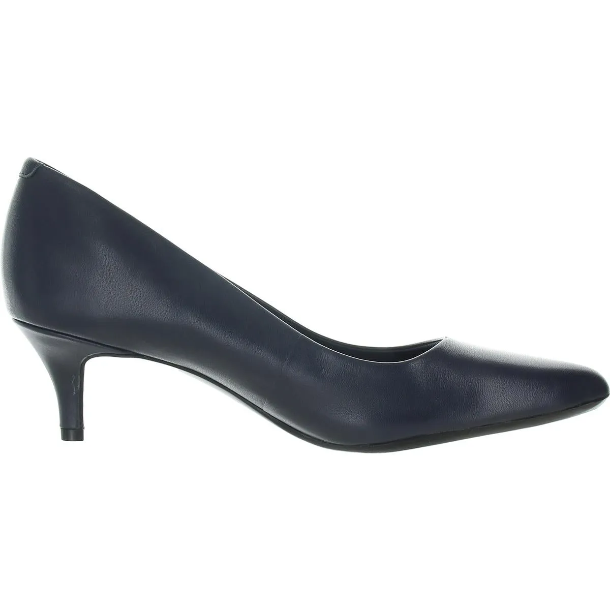 SELEXIE Womens Mesh Inset Leather Kitten Heels