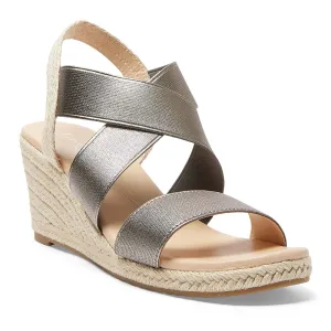Selina Wedge in Pewter Fabric