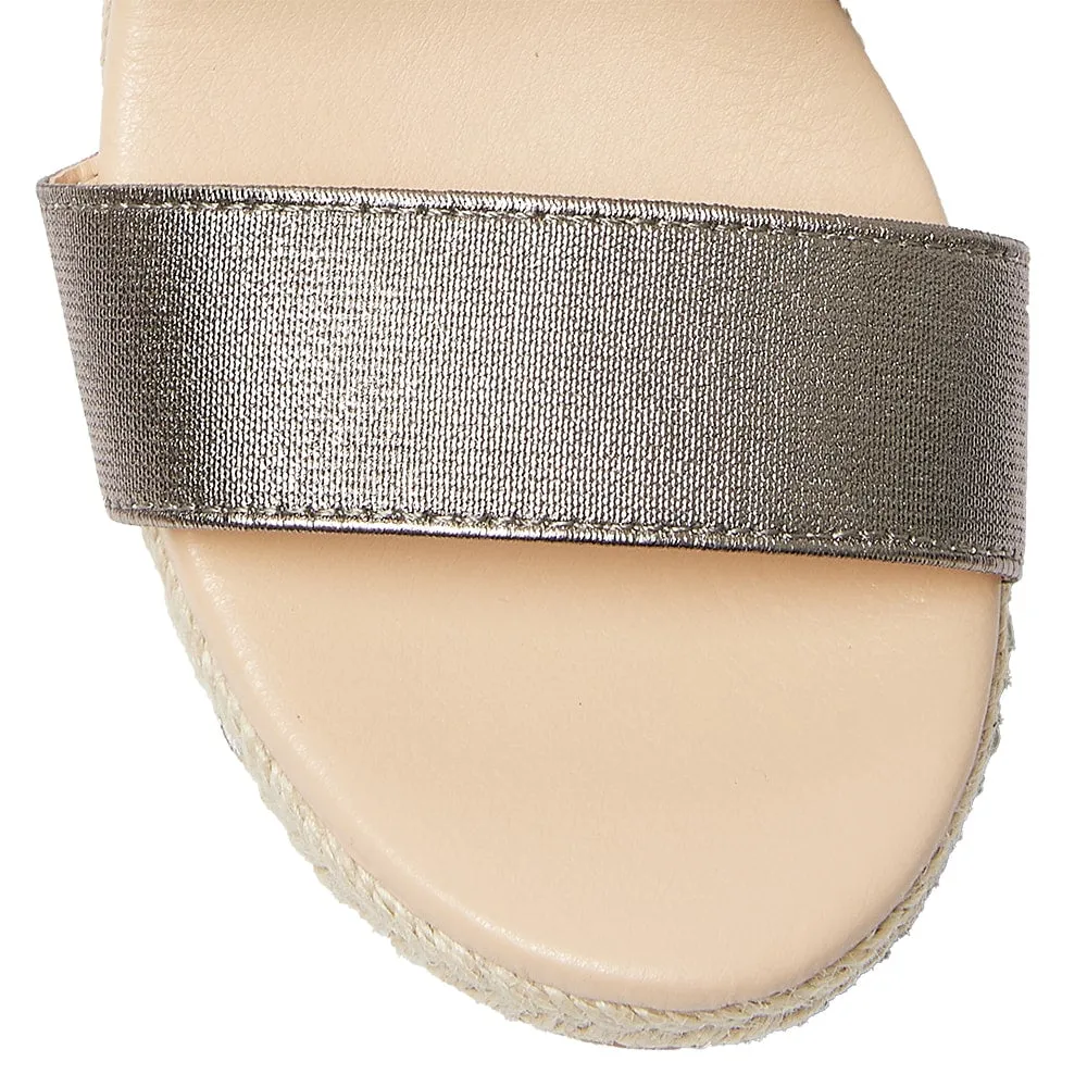 Selina Wedge in Pewter Fabric