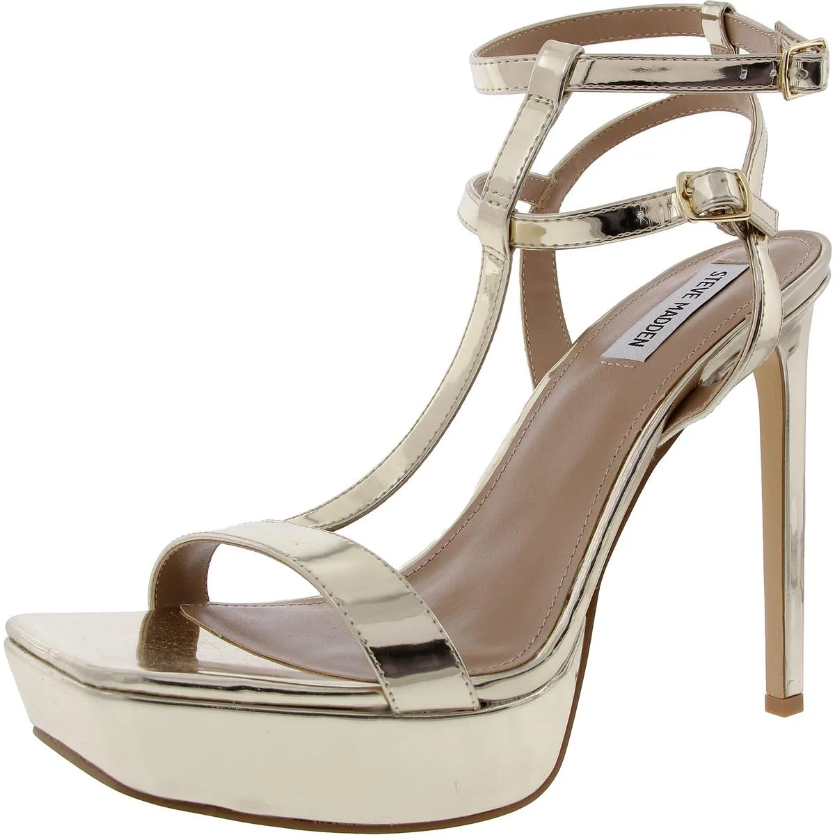 Selma Womens Adjustable Patent Platform Sandals