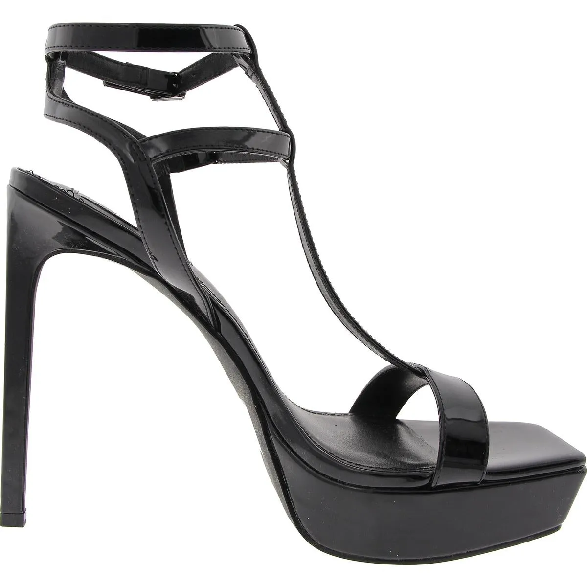 Selma Womens Adjustable Patent Platform Sandals