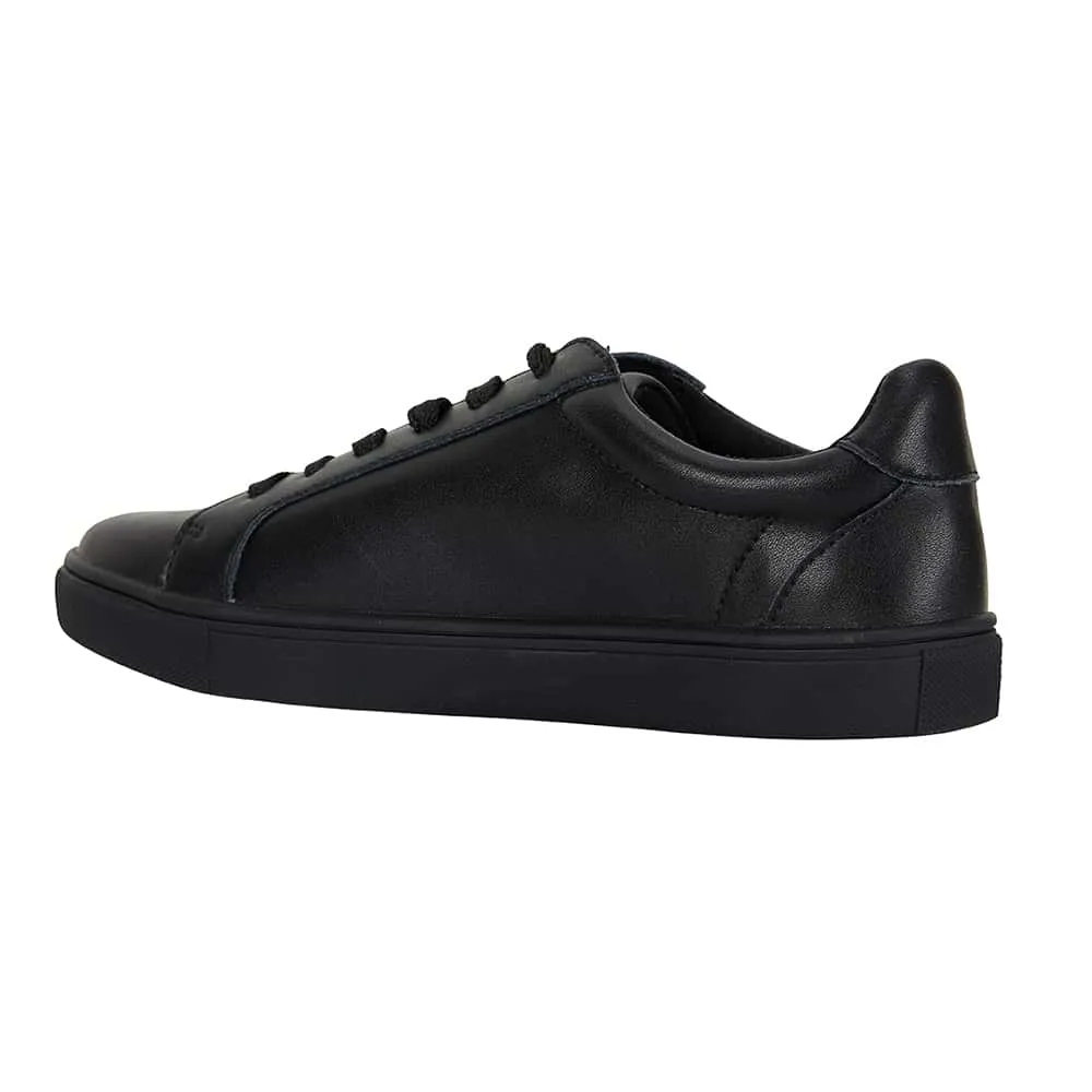 Serena Sneaker in Black On Black Leather