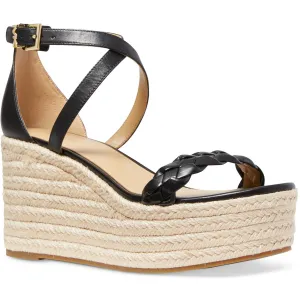 Serena Wedge Espdrille Womens Braided Leather Platform Sandals