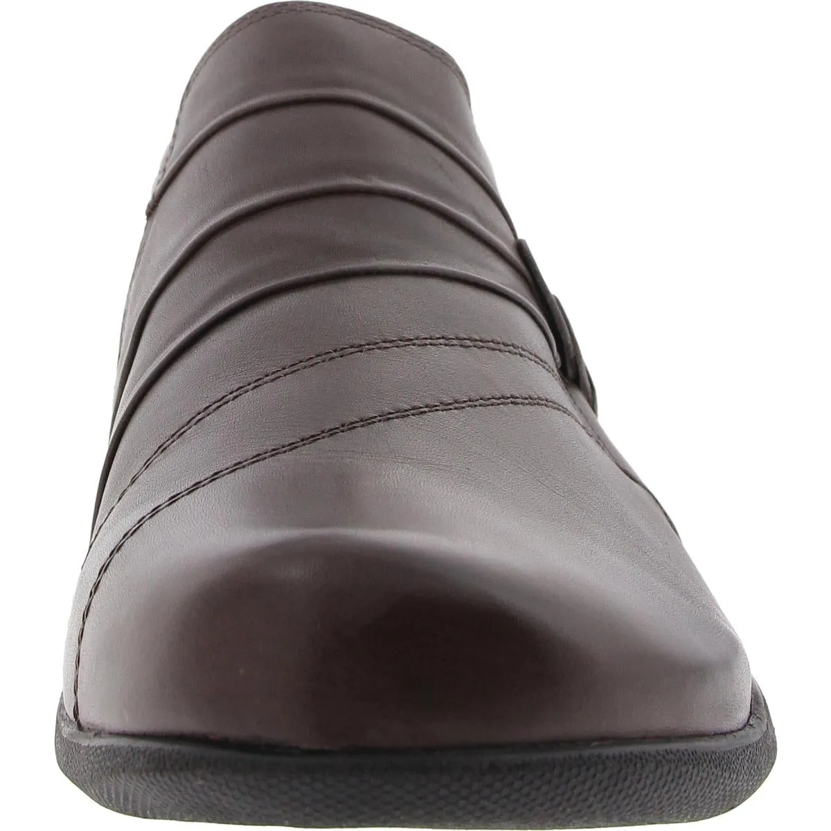 SERENE Womens Cushioned Footbed Leather Flat Shoes