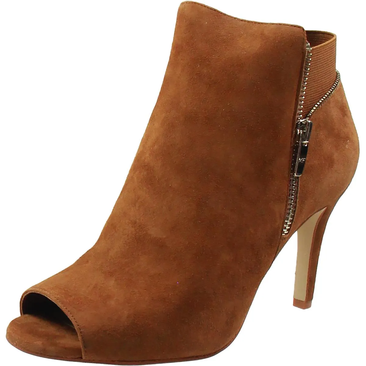 Serenity Womens Double Zipper Open Toe Ankle Boots