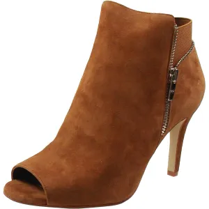 Serenity Womens Double Zipper Open Toe Ankle Boots