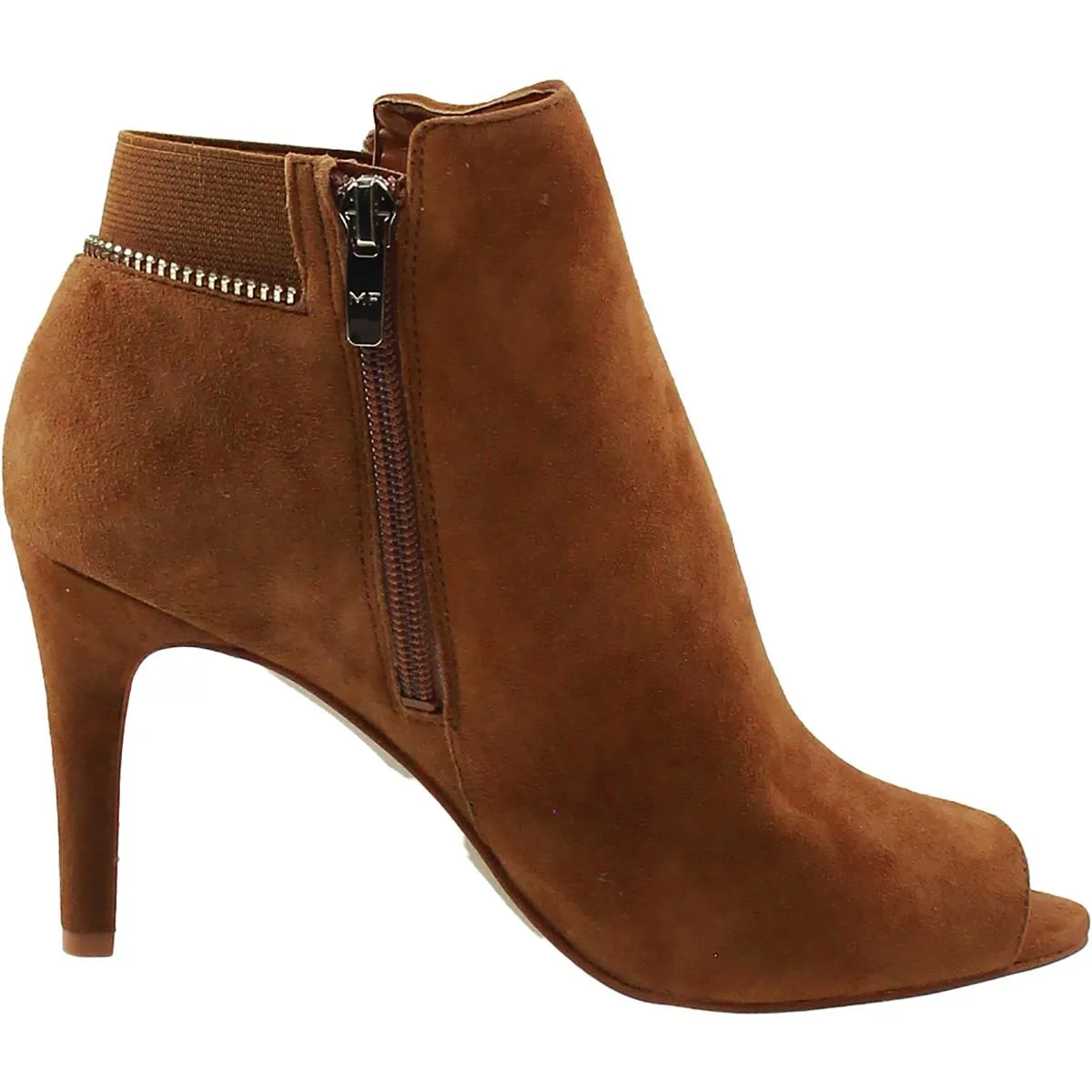 Serenity Womens Double Zipper Open Toe Ankle Boots