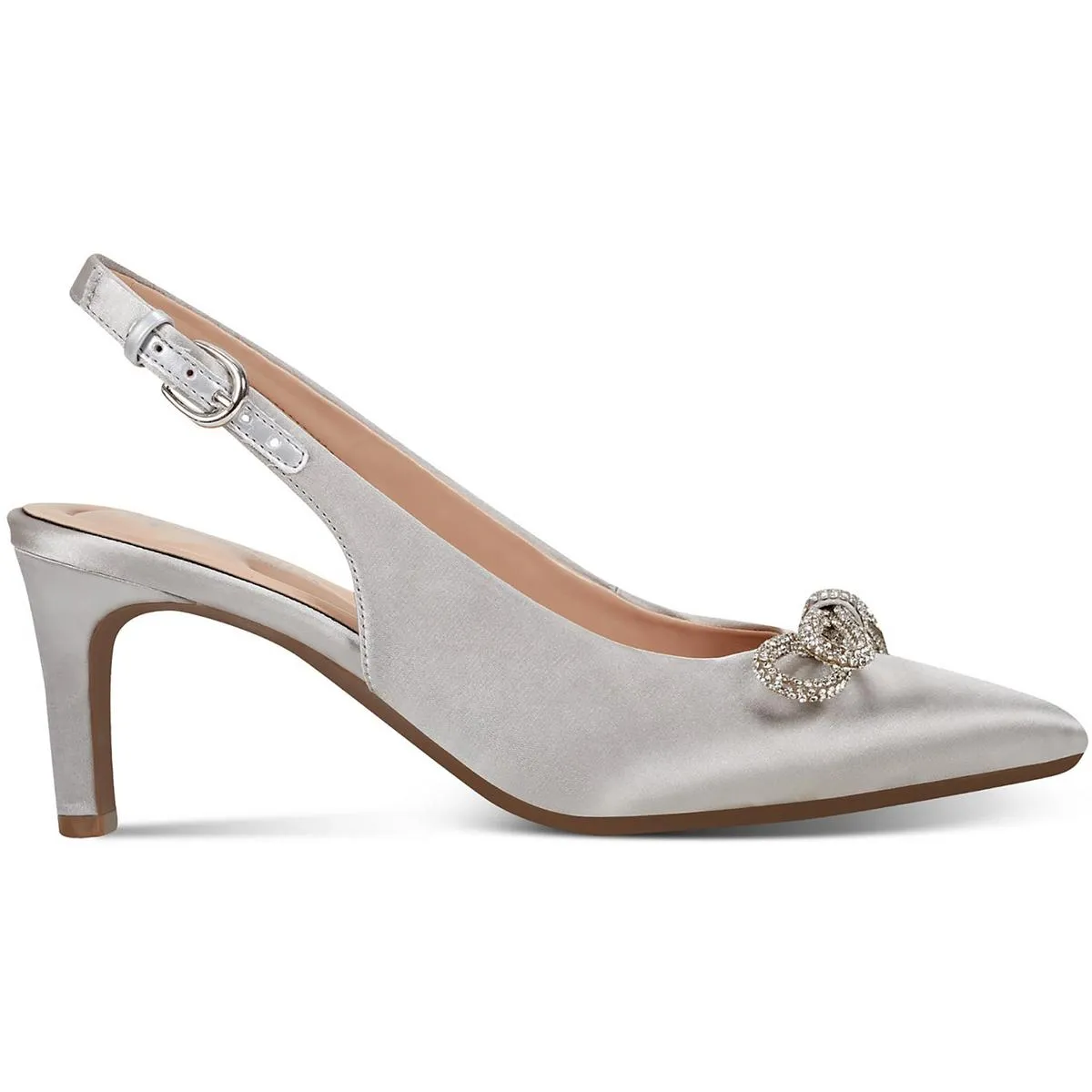 SEROXANNE2 Womens Jeweled Manmade Slingback Heels