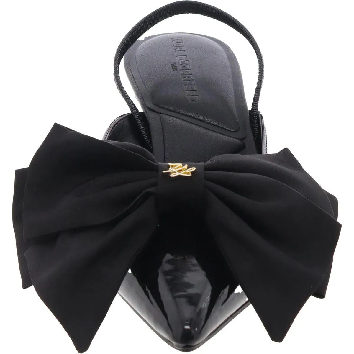 SHARLA BOW Womens Bow Man Made Slingback Heels