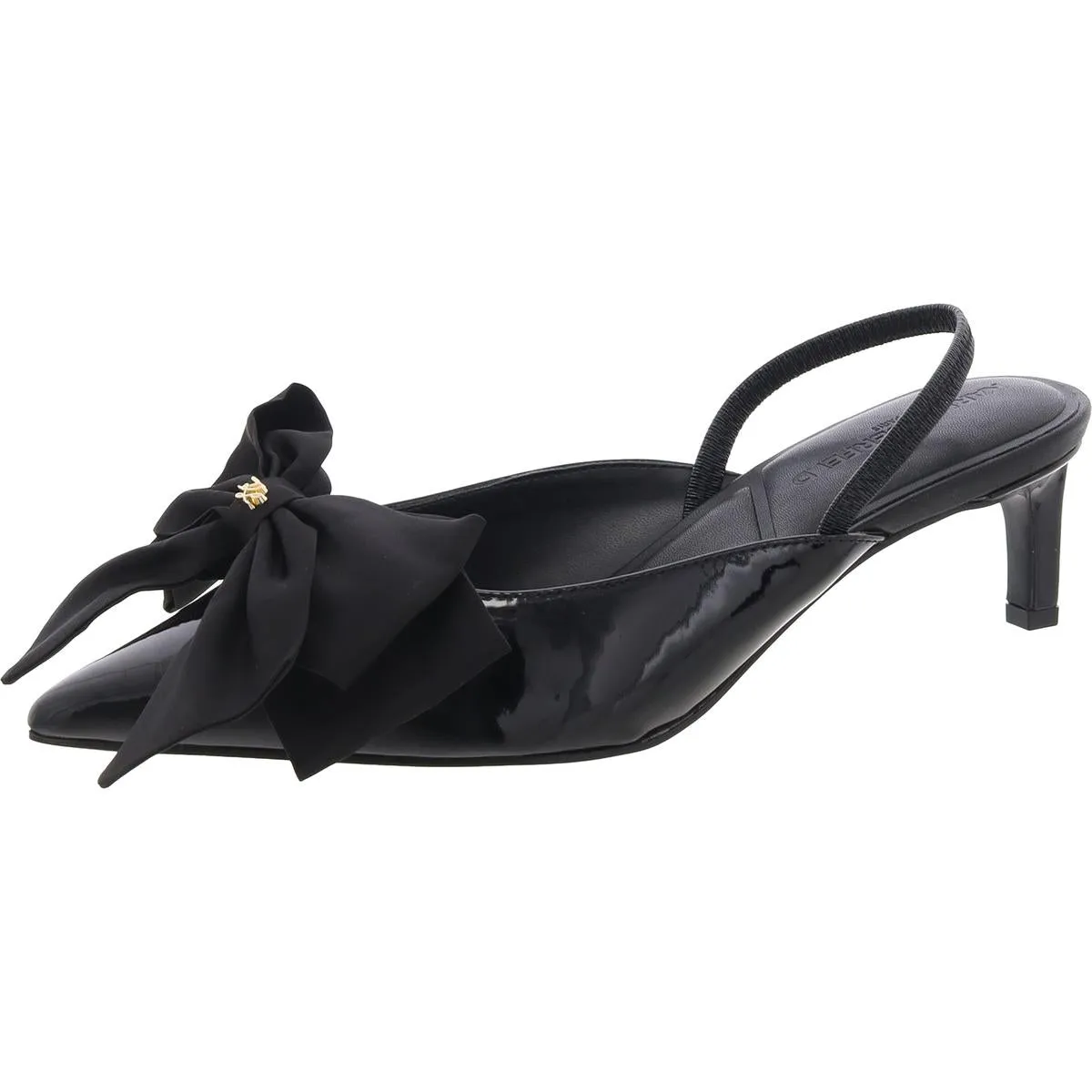 SHARLA BOW Womens Bow Man Made Slingback Heels