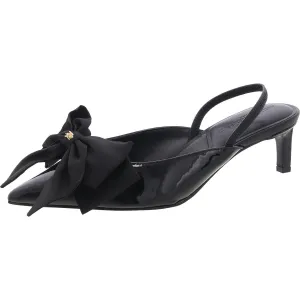 SHARLA BOW Womens Bow Man Made Slingback Heels