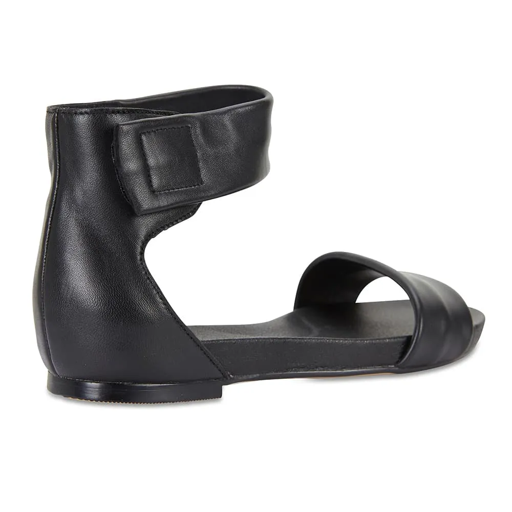 Shay Sandal in Black Leather