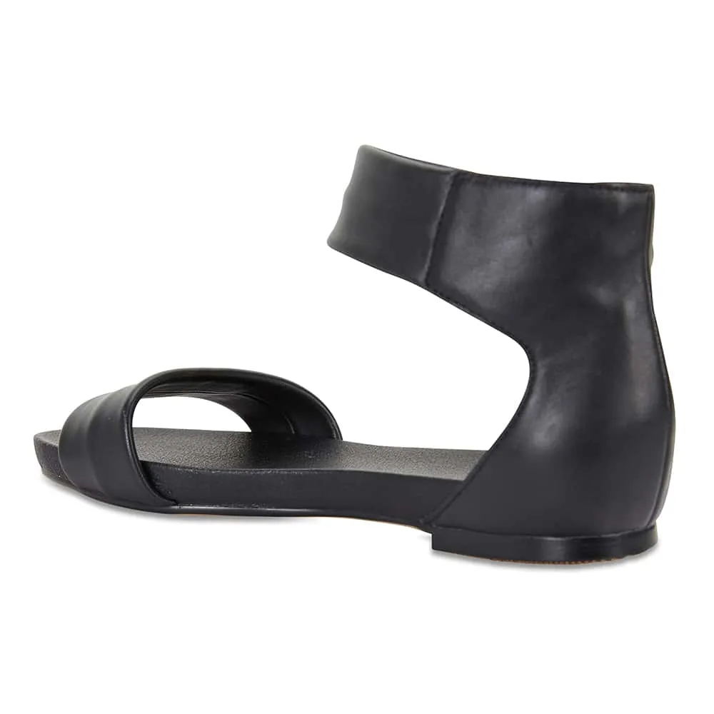 Shay Sandal in Black Leather
