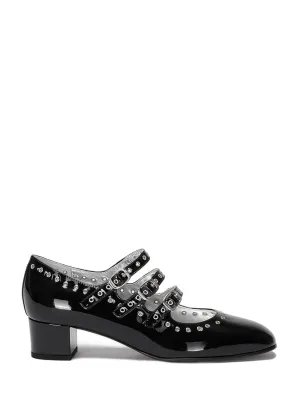 Shiny Leather Slingback With Studs