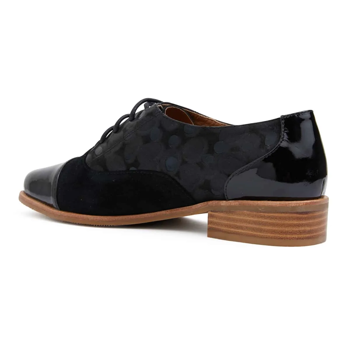 Shiraz Brogue in Black Multi Leather