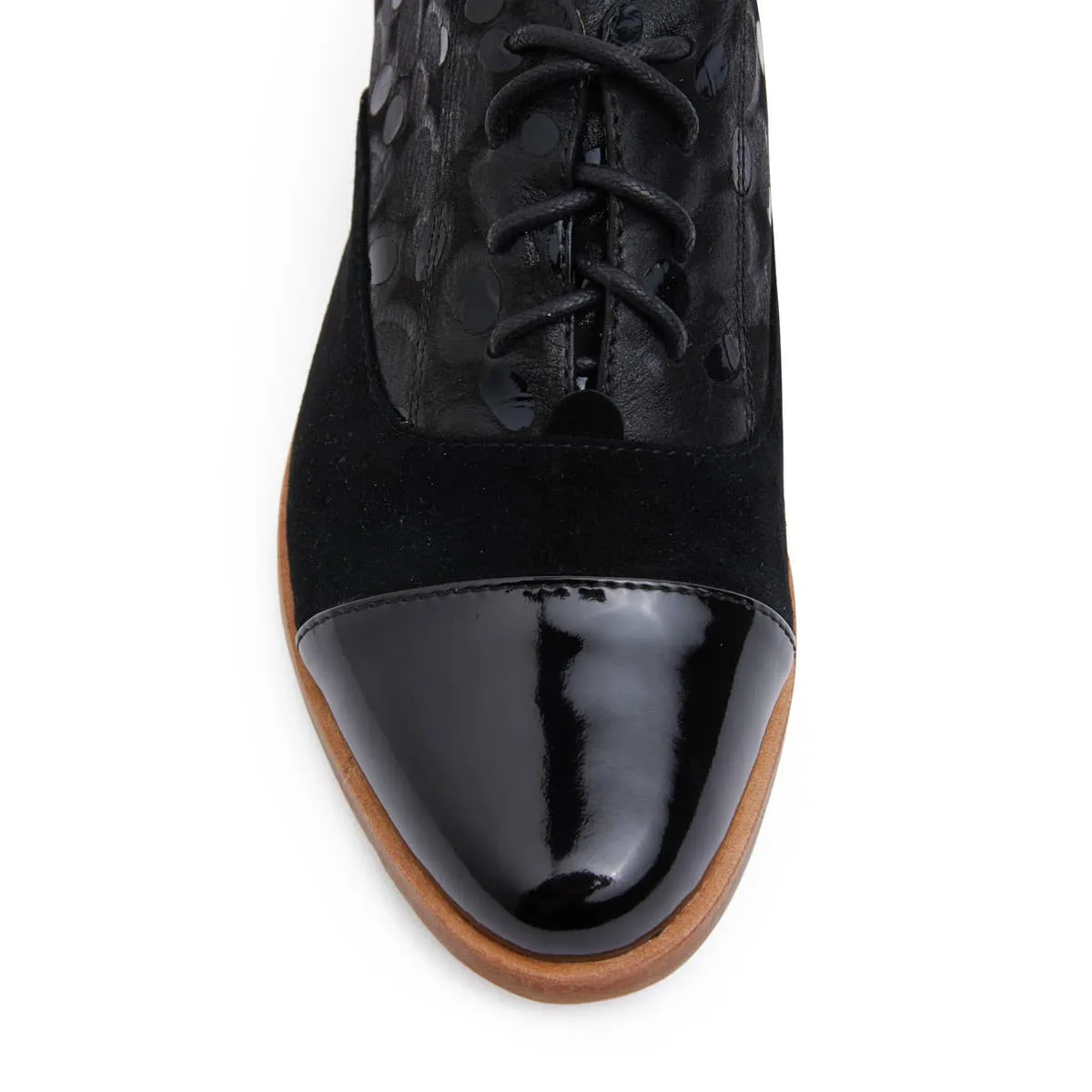 Shiraz Brogue in Black Multi Leather