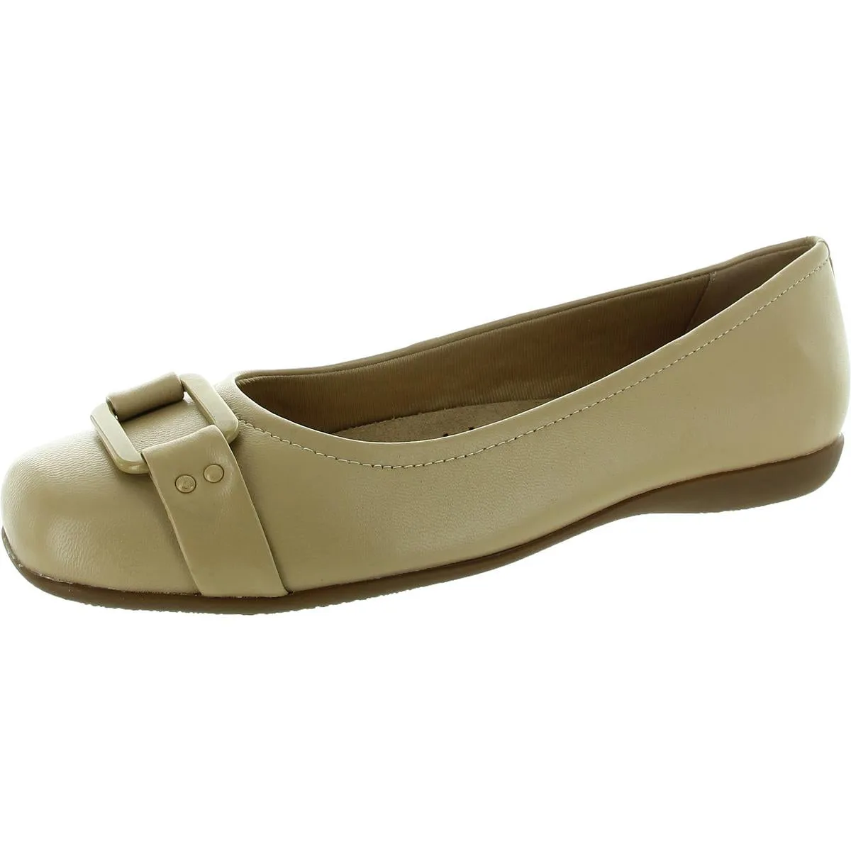 Sizzle Womens Buckle Slip On Flats