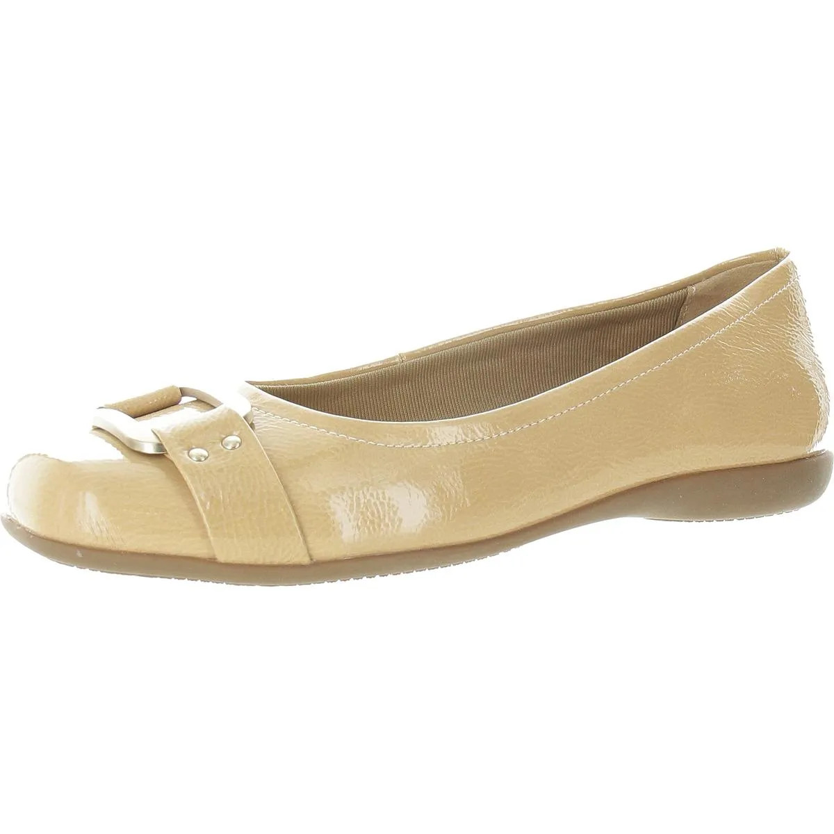 Sizzle Womens Buckle Slip On Flats