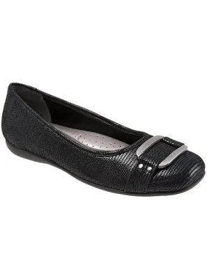 Sizzle Womens Buckle Slip On Flats