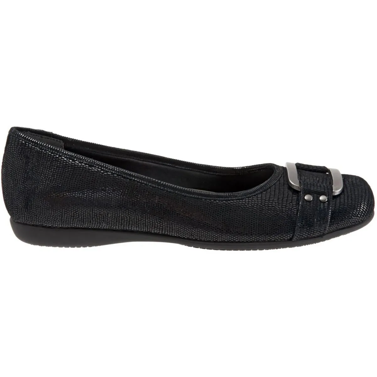 Sizzle Womens Buckle Slip On Flats