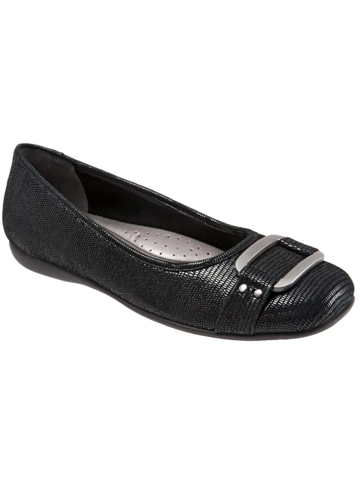 Sizzle Womens Buckle Slip On Flats
