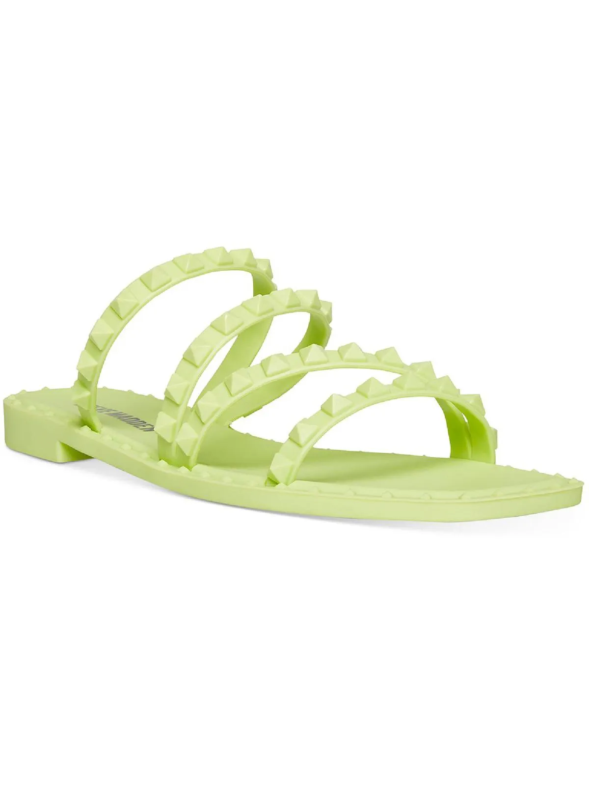 Skyler J Womens Slip On Studded Slide Sandals