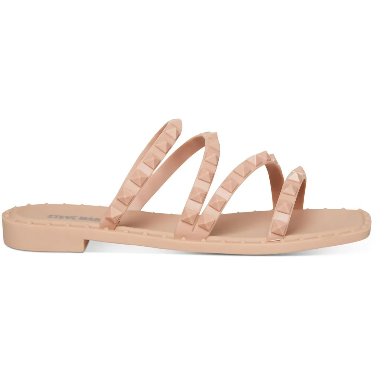 Skyler J Womens Slip On Studded Slide Sandals