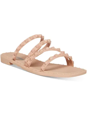 Skyler J Womens Slip On Studded Slide Sandals