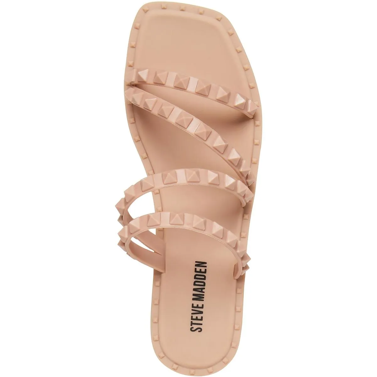 Skyler J Womens Slip On Studded Slide Sandals