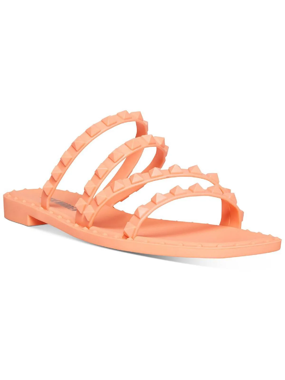 Skyler J Womens Slip On Studded Slide Sandals