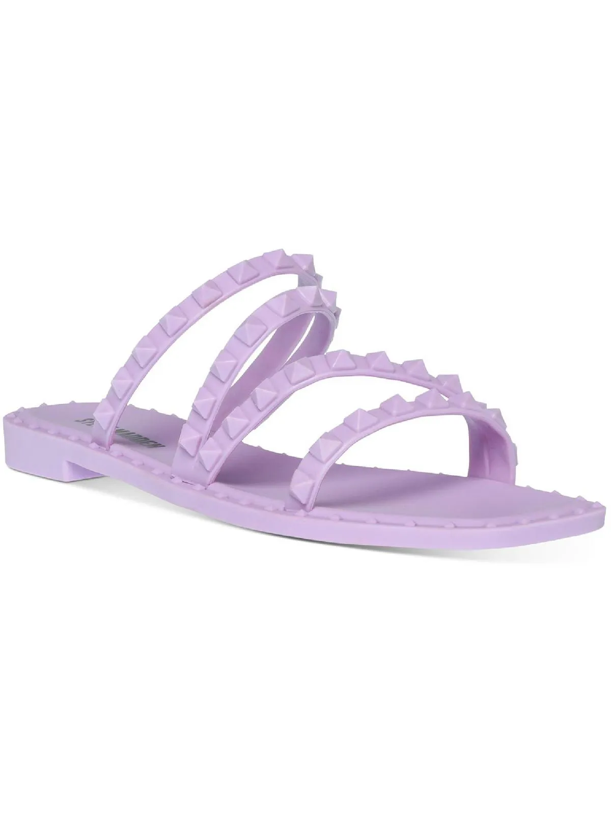 Skyler J Womens Slip On Studded Slide Sandals