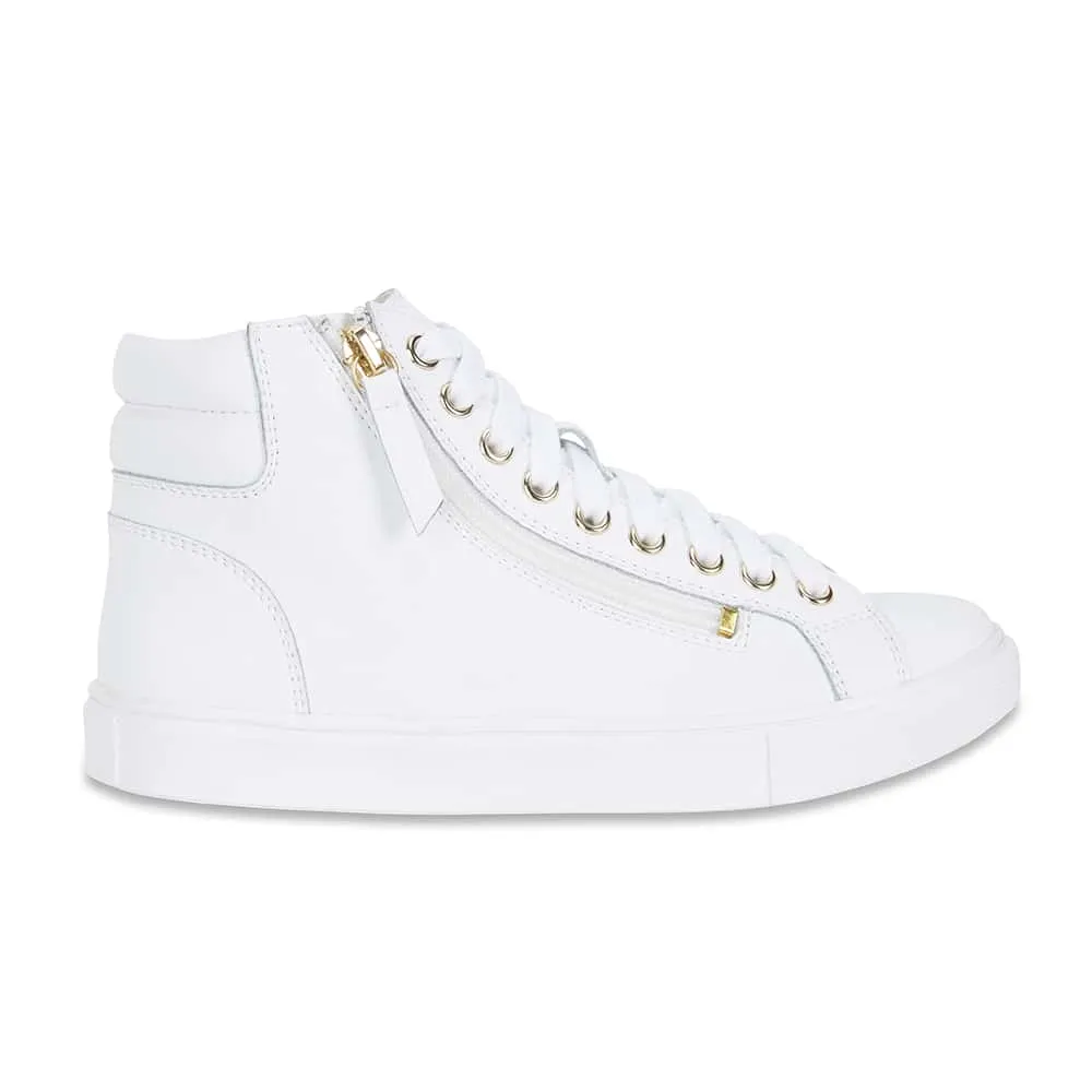 Snap Sneaker in White Leather