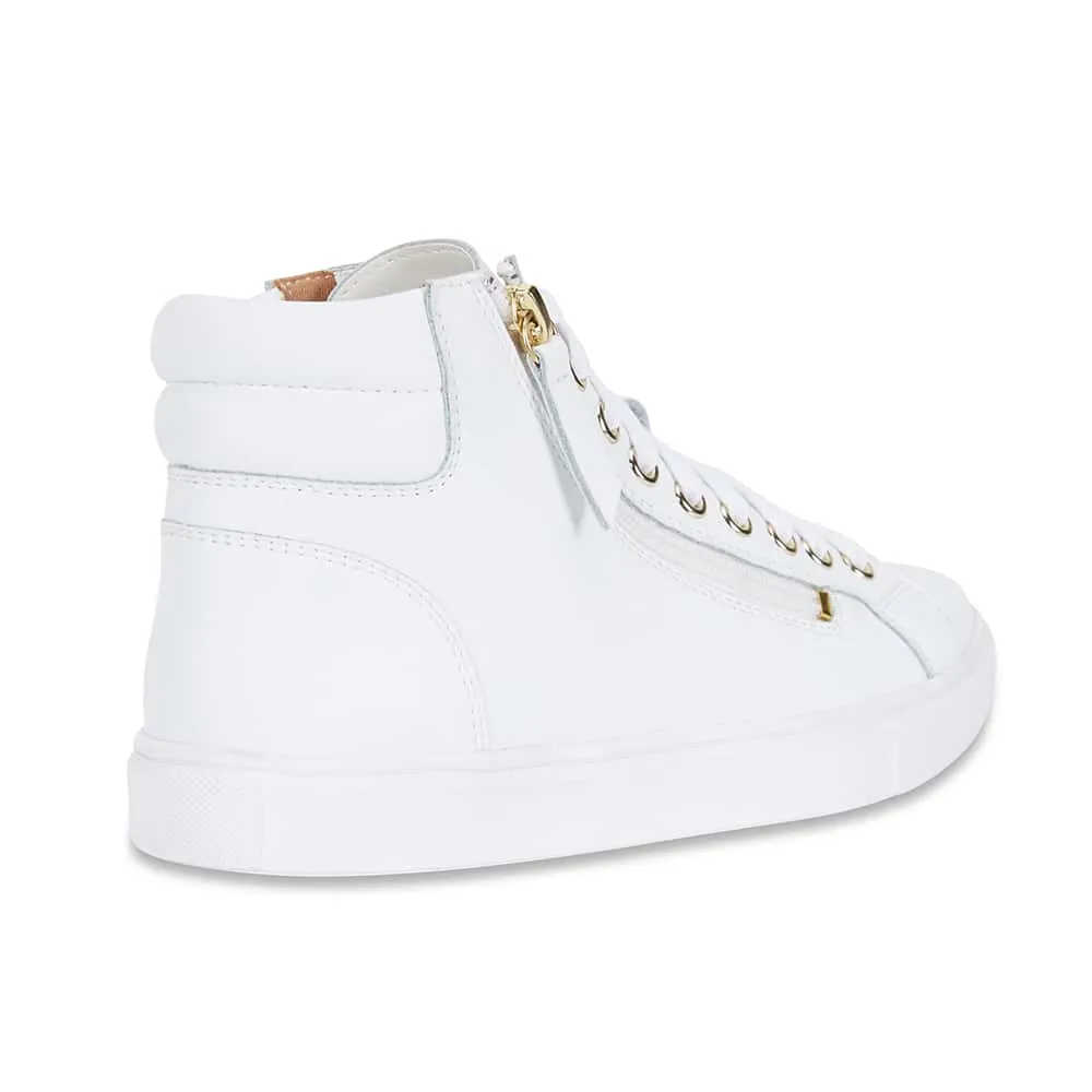 Snap Sneaker in White Leather