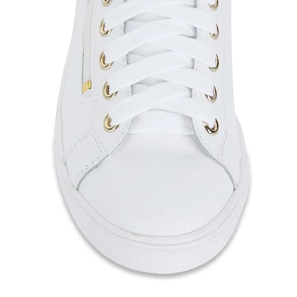 Snap Sneaker in White Leather