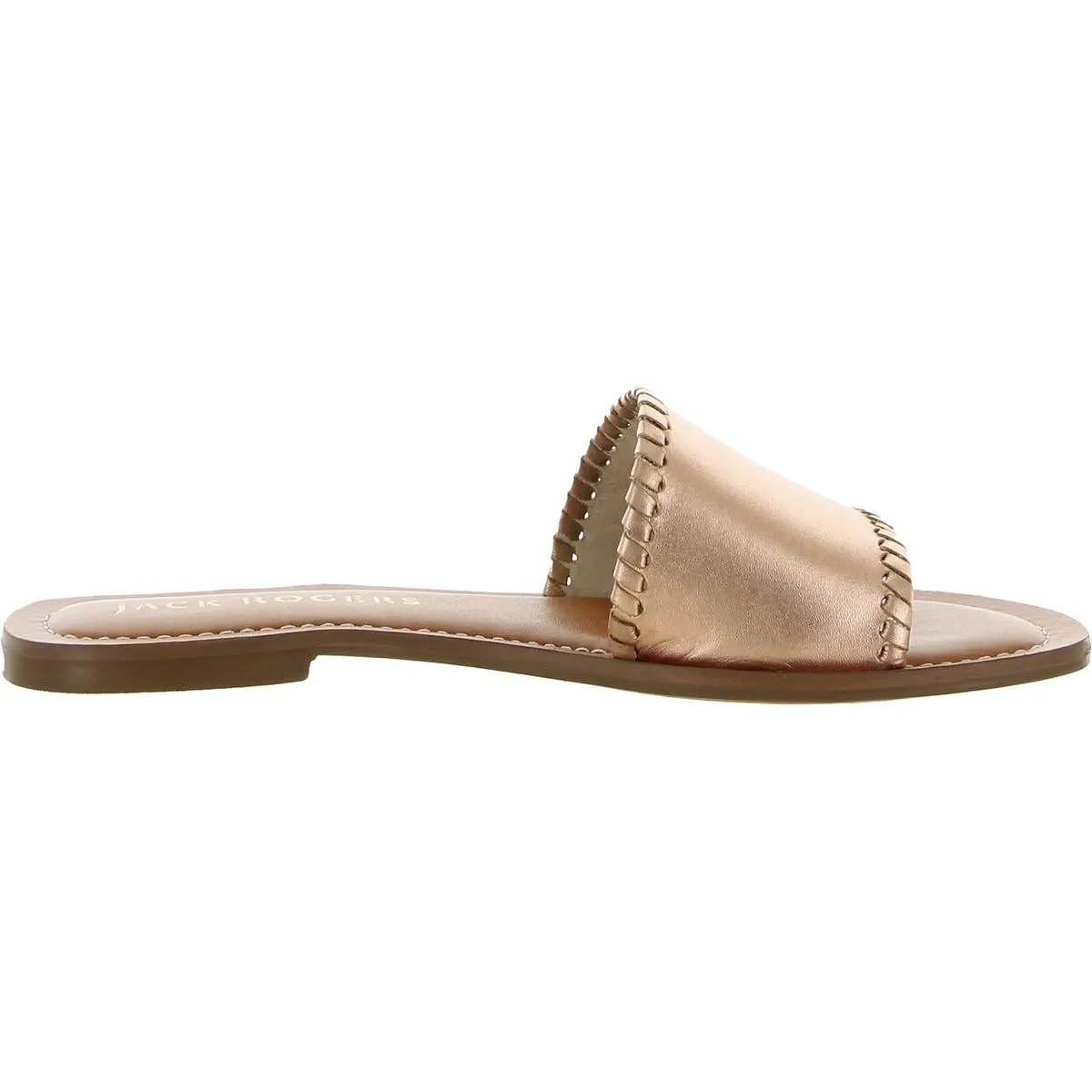 Sofia Womens Faux Leather Slip On Flat Sandals