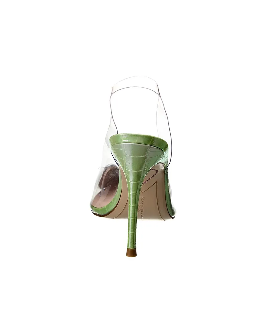 Sophia Webster Amora Vinyl & Croc-Embossed Leather Slingback Pump