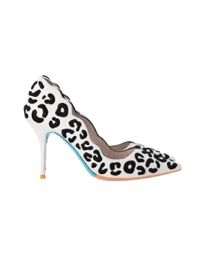 Sophia Webster Printed Pumps in White Leather