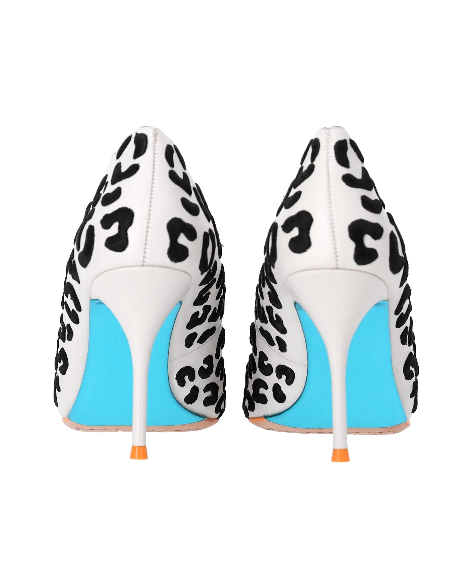 Sophia Webster Printed Pumps in White Leather