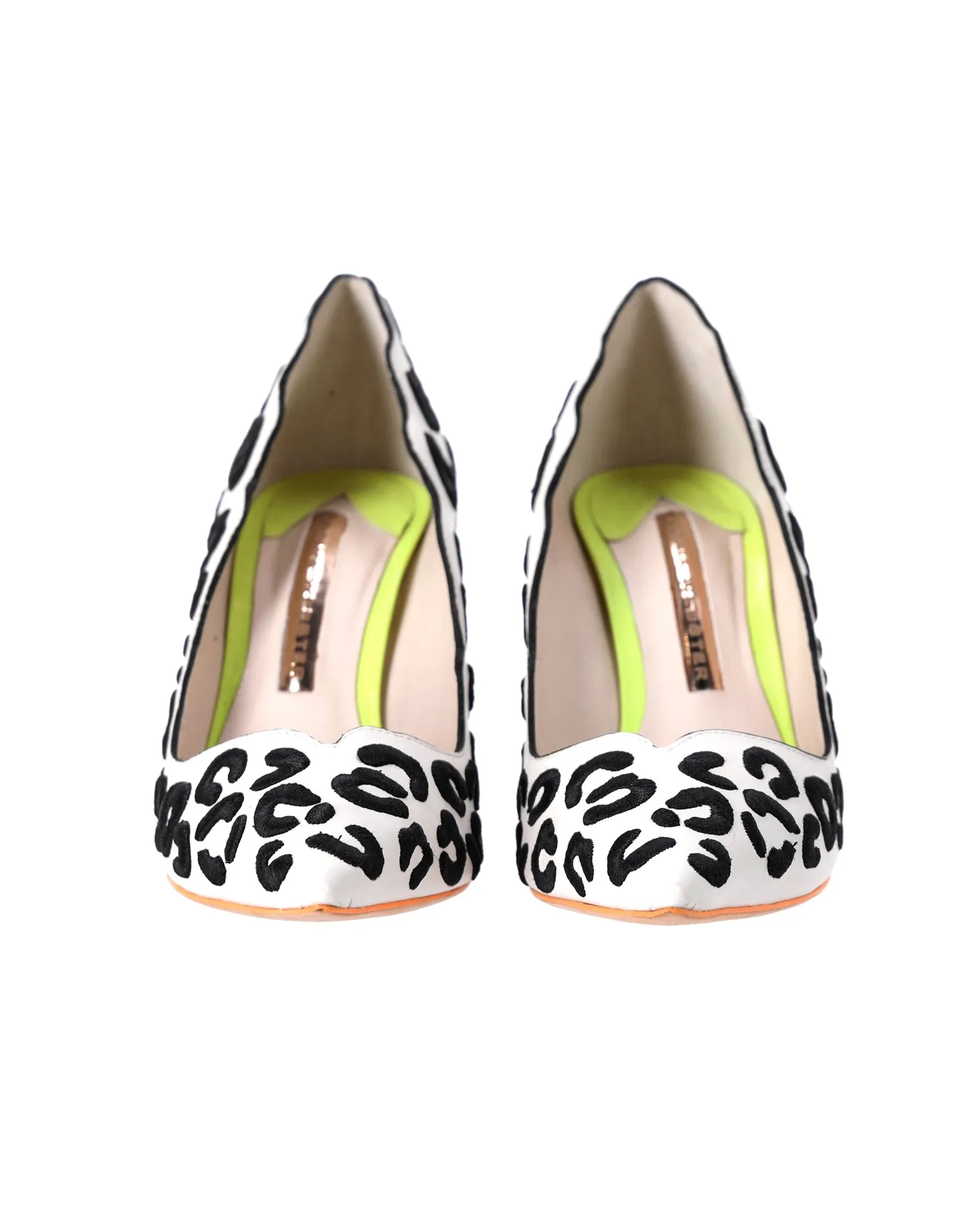 Sophia Webster Printed Pumps in White Leather